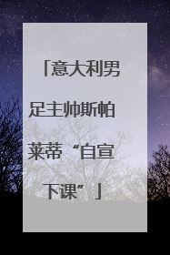 意大利男足主帅斯帕莱蒂“自宣下课”
