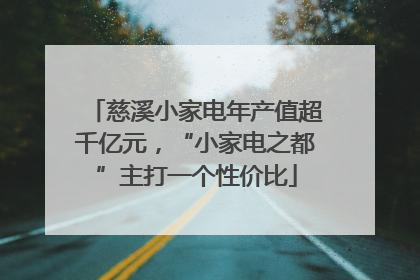 慈溪小家电年产值超千亿元，“小家电之都”主打一个性价比