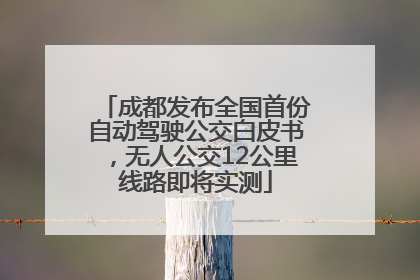 成都发布全国首份自动驾驶公交白皮书，无人公交12公里线路即将实测