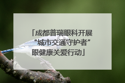 成都普瑞眼科开展“城市交通守护者”眼健康关爱行动