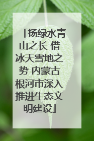 扬绿水青山之长 借冰天雪地之势 内蒙古根河市深入推进生态文明建设
