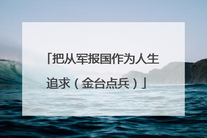 把从军报国作为人生追求（金台点兵）