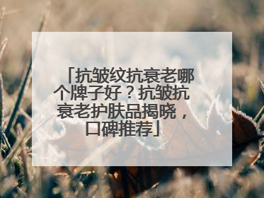 抗皱纹抗衰老哪个牌子好？抗皱抗衰老护肤品揭晓，口碑推荐