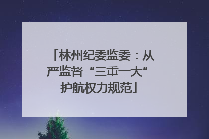 林州纪委监委：从严监督“三重一大” 护航权力规范