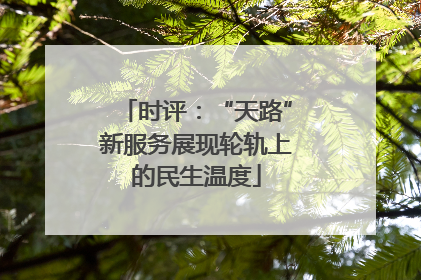 时评：“天路”新服务展现轮轨上的民生温度