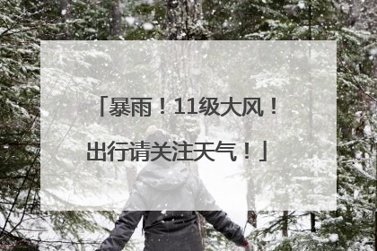 暴雨！11级大风！出行请关注天气！
