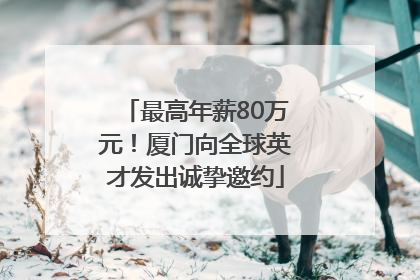 最高年薪80万元！厦门向全球英才发出诚挚邀约