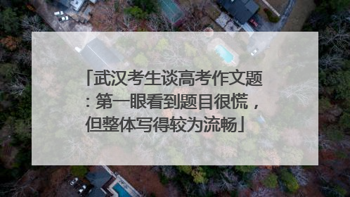 武汉考生谈高考作文题：第一眼看到题目很慌，但整体写得较为流畅