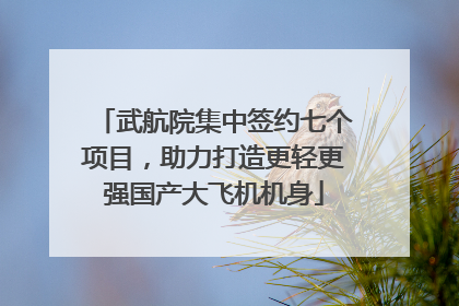 武航院集中签约七个项目，助力打造更轻更强国产大飞机机身