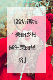 潍坊诸城：美丽乡村催生美丽经济
