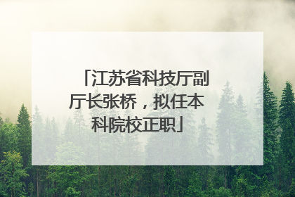 江苏省科技厅副厅长张桥，拟任本科院校正职