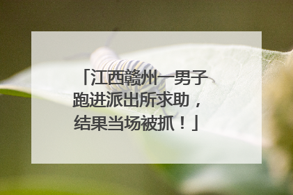 江西赣州一男子跑进派出所求助，结果当场被抓！