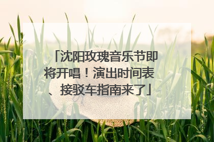 沈阳玫瑰音乐节即将开唱！演出时间表、接驳车指南来了