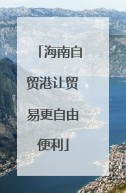 海南自贸港让贸易更自由便利