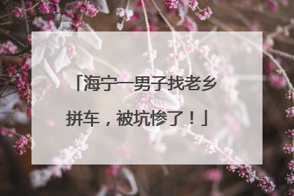 海宁一男子找老乡拼车，被坑惨了！
