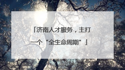 济南人才服务，主打一个“全生命周期”