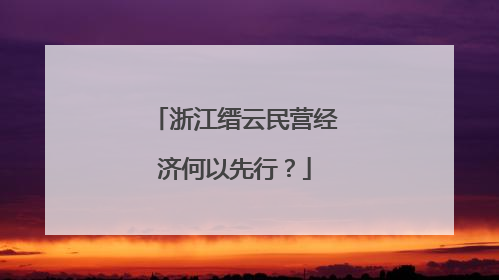 浙江缙云民营经济何以先行？