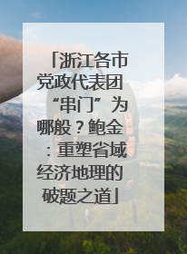 浙江各市党政代表团“串门”为哪般？鲍金：重塑省域经济地理的破题之道
