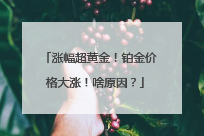 涨幅超黄金！铂金价格大涨！啥原因？