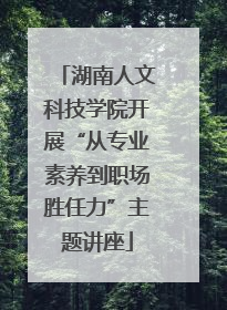 湖南人文科技学院开展“从专业素养到职场胜任力”主题讲座