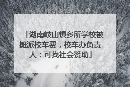 湖南岐山镇多所学校被摊派校车费，校车办负责人：可找社会赞助