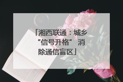 湘西联通：城乡“信号升格” 消除通信盲区