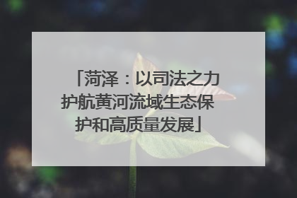 菏泽：以司法之力护航黄河流域生态保护和高质量发展