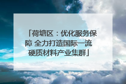 荷塘区：优化服务保障 全力打造国际一流硬质材料产业集群
