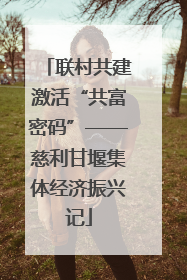 联村共建激活“共富密码”——慈利甘堰集体经济振兴记