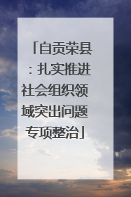 自贡荣县：扎实推进社会组织领域突出问题专项整治