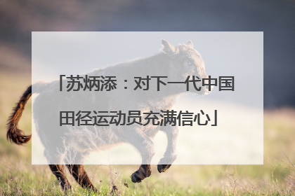 苏炳添：对下一代中国田径运动员充满信心