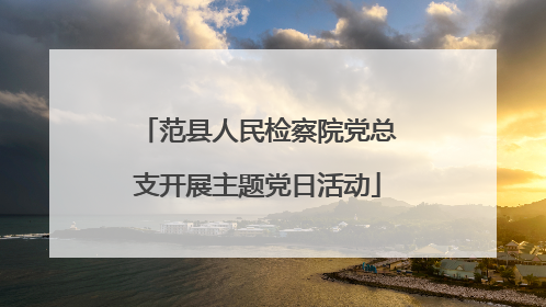 范县人民检察院党总支开展主题党日活动