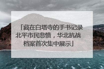 藏在白塔寺的手书记录北平市民悲愤，华北抗战档案首次集中展示