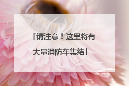 请注意！这里将有大量消防车集结