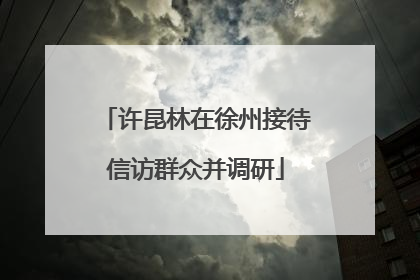 许昆林在徐州接待信访群众并调研