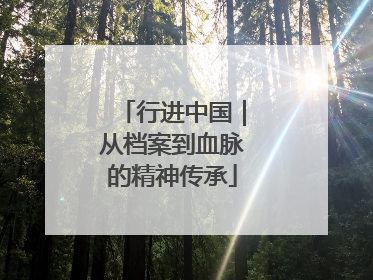 行进中国｜从档案到血脉的精神传承