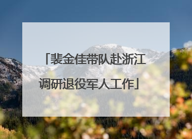 裴金佳带队赴浙江调研退役军人工作