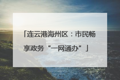 连云港海州区：市民畅享政务“一网通办”