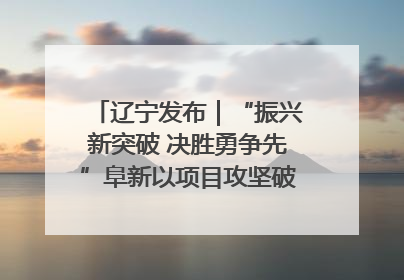 辽宁发布｜“振兴新突破 决胜勇争先”阜新以项目攻坚破解发展瓶颈 经济发展实现良好开局