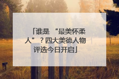 谁是 “最美怀柔人”？四大美德人物评选今日开启
