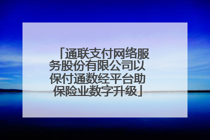 通联支付网络服务股份有限公司以保付通数经平台助保险业数字升级