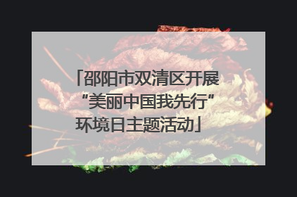 邵阳市双清区开展“美丽中国我先行”环境日主题活动