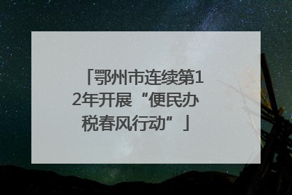鄂州市连续第12年开展“便民办税春风行动”