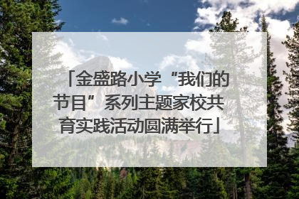 金盛路小学“我们的节目”系列主题家校共育实践活动圆满举行