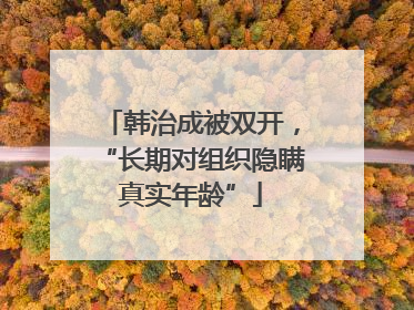 韩治成被双开，“长期对组织隐瞒真实年龄”