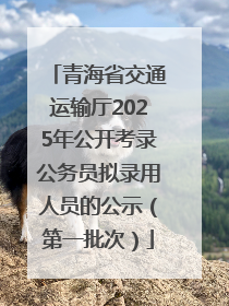 青海省交通运输厅2025年公开考录公务员拟录用人员的公示（第一批次）