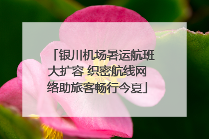 银川机场暑运航班大扩容 织密航线网络助旅客畅行今夏