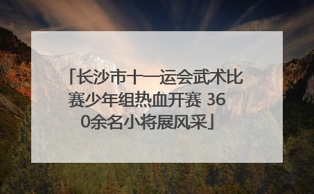 长沙市十一运会武术比赛少年组热血开赛 360余名小将展风采