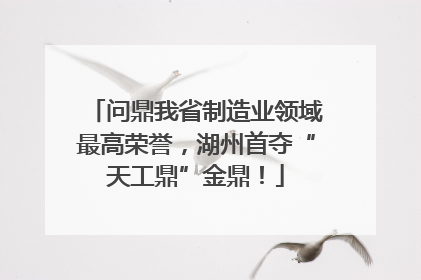 问鼎我省制造业领域最高荣誉，湖州首夺“天工鼎”金鼎！