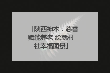 陕西神木：慈善赋能养老 绘就村社幸福图景